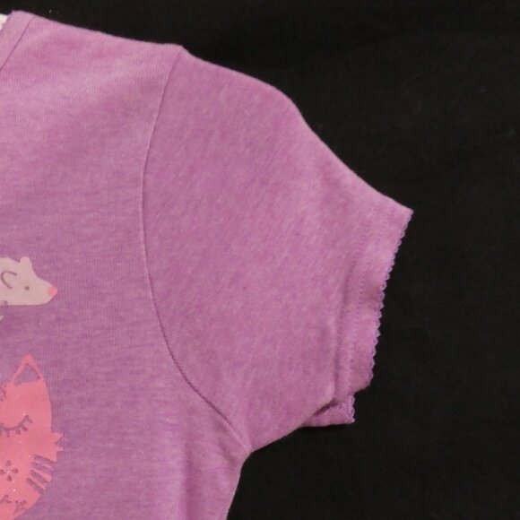 CARTER'S | size 10 | Cat and Mouse Print | Light Purple Short Sleeve Tee W/ Bow - Picture 6 of 14